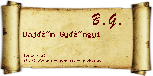 Baján Gyöngyi névjegykártya